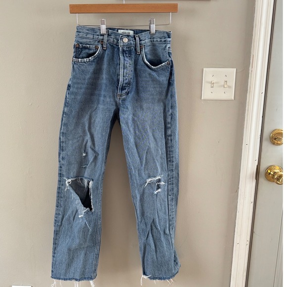 Agolde Denim - AGOLDE high-rise straight leg jeans